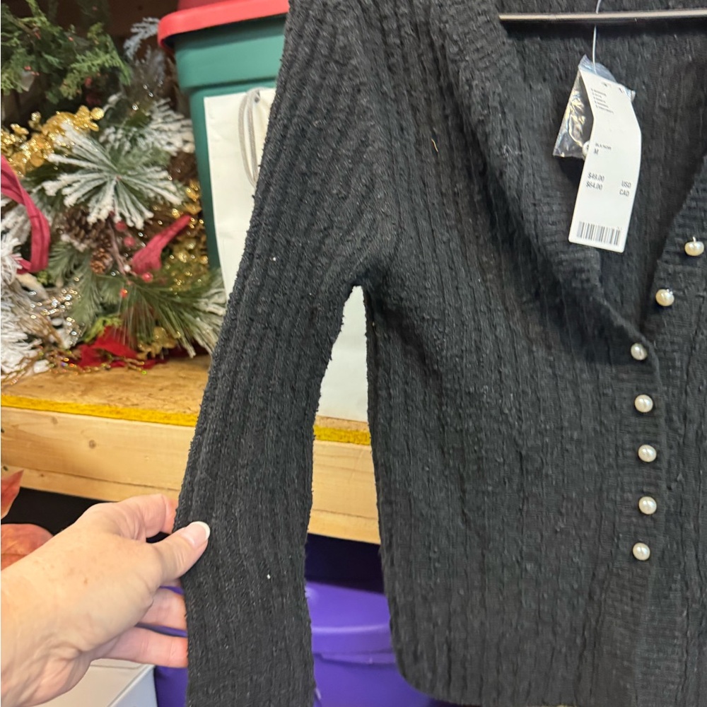 Urban Outfitters Black Ribbed Cardigan - Picture 4 of 7